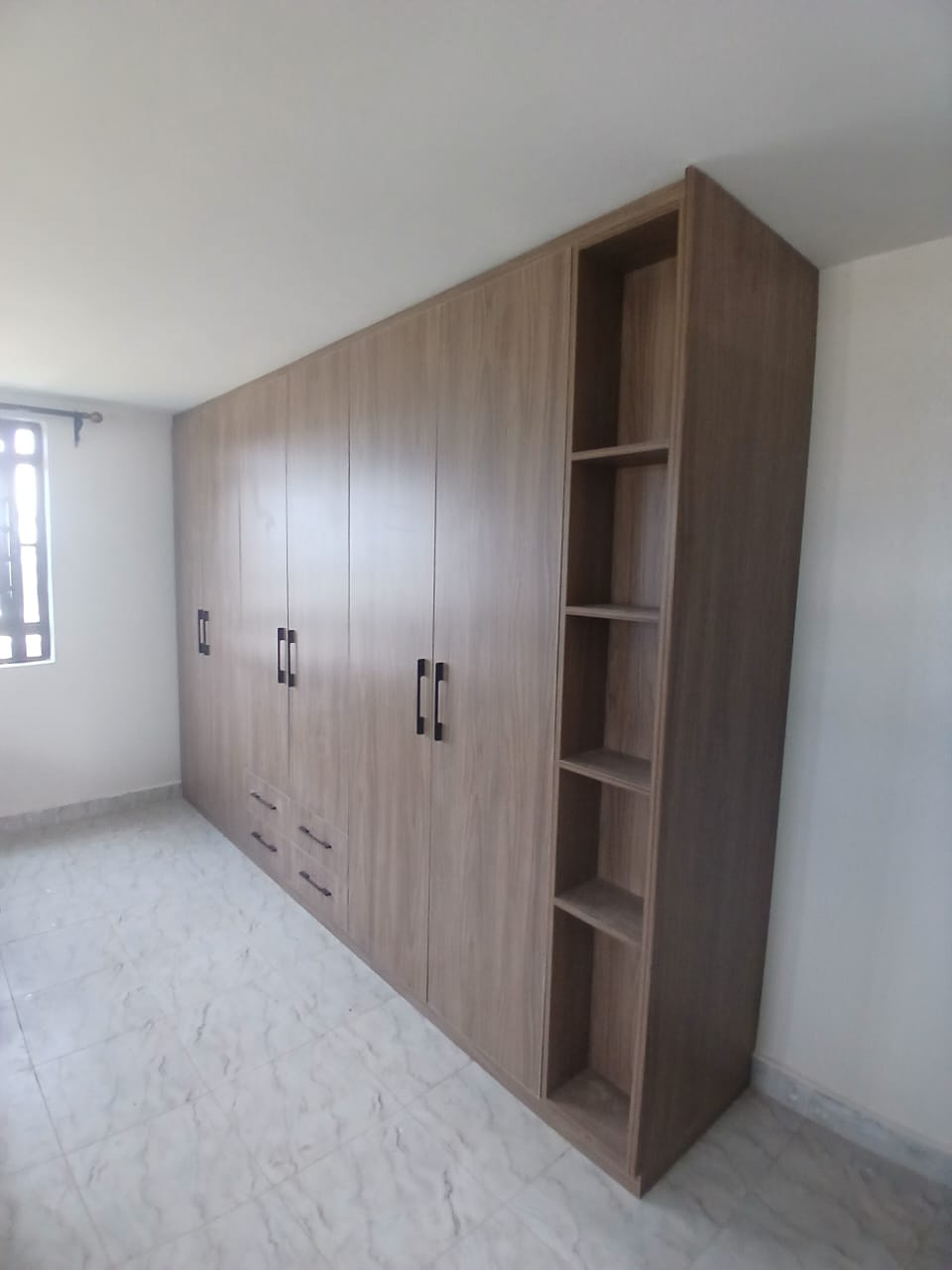 Open Wooden Wardrobe Interior
